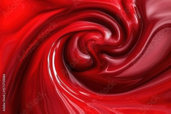 Fototapeta Liquid Marble Red Swirl with High Contrast Abstract Paint Texture. Abstract Background