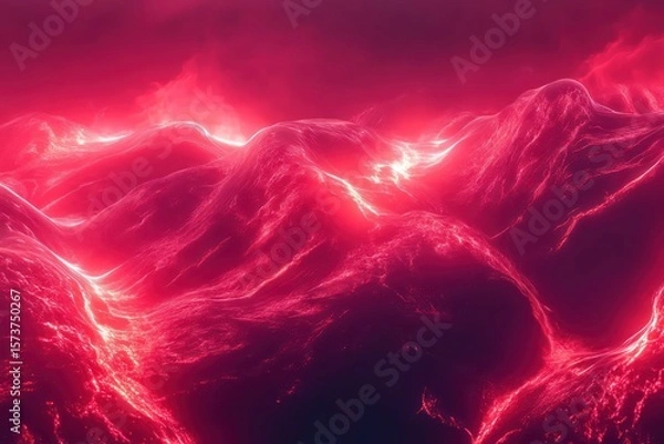 Fototapeta Abstract Molten Lava Red Fluid Liquid Texture. Abstract Background