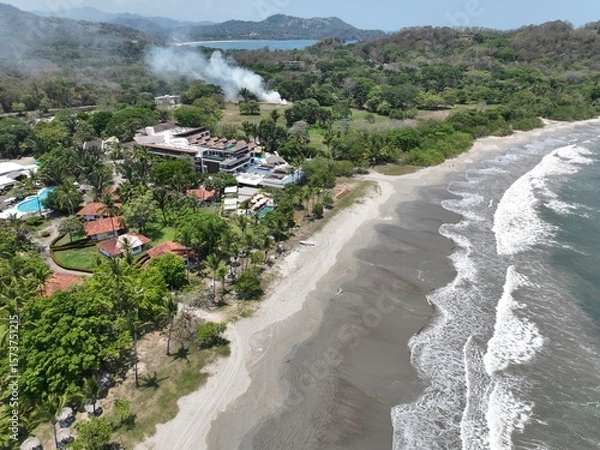 Fototapeta Playa Samara's Tropical Beachfront Resort Aerial View