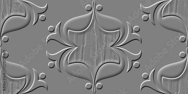 Fototapeta 3d mould ceramic tiles art. Digital home decorative art wall tiles design background. Dark gray and light gray combination. Embossed tiles. Ceramic Wall tiles 3d Punch Design.	
