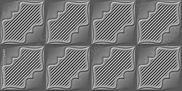 Fototapeta 3d mould ceramic tiles art. Digital home decorative art wall tiles design background. Dark gray and light gray combination. Embossed tiles. Ceramic Wall tiles 3d Punch Design.	
