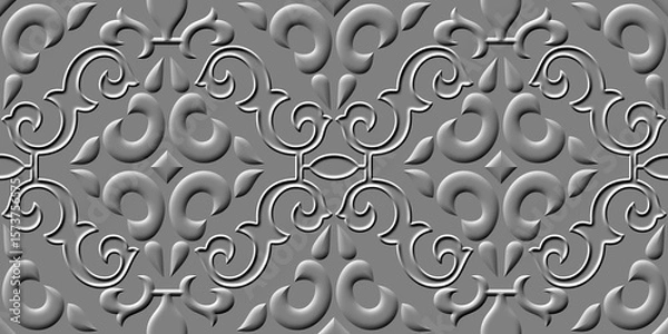 Fototapeta 3d mould ceramic tiles art. Digital home decorative art wall tiles design background. Dark gray and light gray combination. Embossed tiles. Ceramic Wall tiles 3d Punch Design.	
