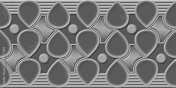 Fototapeta 3d mould ceramic tiles art. Digital home decorative art wall tiles design background. Dark gray and light gray combination. Embossed tiles. Ceramic Wall tiles 3d Punch Design.	
