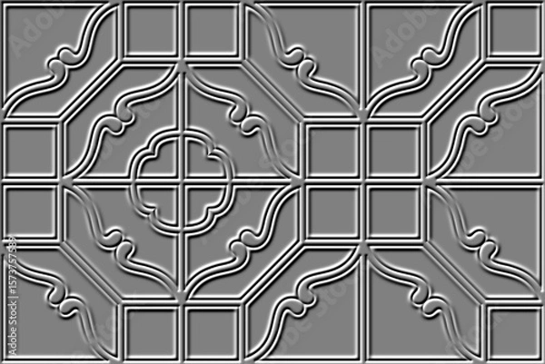 Fototapeta 3d mould ceramic tiles art. Digital home decorative art wall tiles design background. Dark gray and light gray combination. Embossed tiles. Ceramic Wall tiles 3d Punch Design.	
