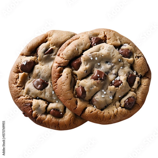Obraz chocolate chips cookies, isolated white transparent 