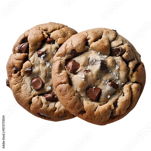 Obraz chocolate chips cookies, isolated white transparent 