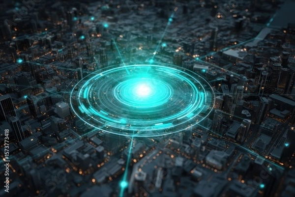 Fototapeta Interface showcasing real-time location mapping with live data for navigation and analysis.