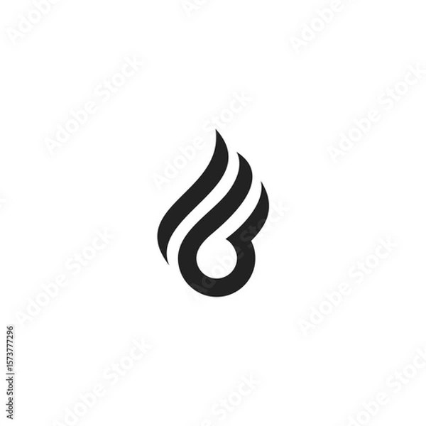 Obraz Letter mb fire geometric symbol simple logo vector