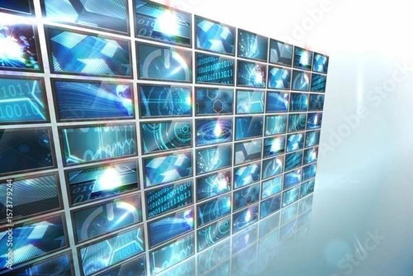 Obraz Screen collage showing computing images