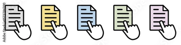 Obraz イラストアイコンセット：指さしファイル	