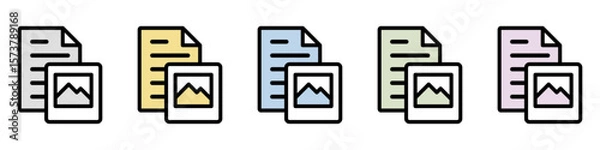 Fototapeta イラストアイコンセット：画像ファイル	
