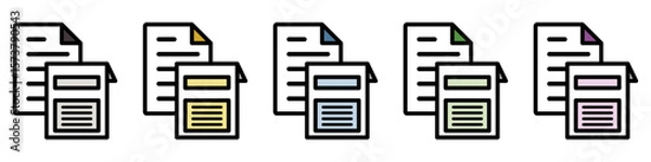 Fototapeta イラストアイコンセット：医療ファイル