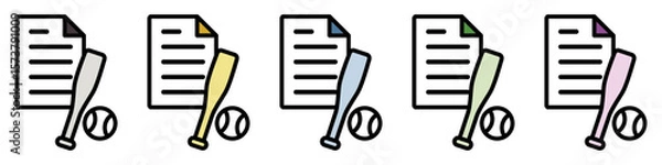 Obraz イラストアイコンセット：野球ファイル	
