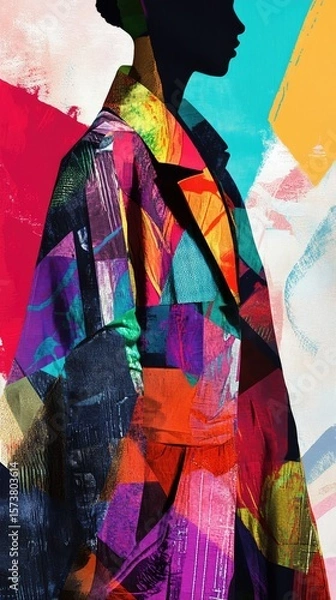 Obraz A woman is wearing a colorful coat