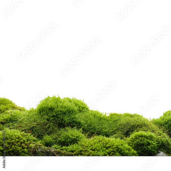 Fototapeta Lush green mossy mounds isolated on transparent background