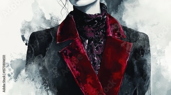 Obraz A woman is wearing a red jacket