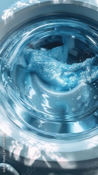 Obraz A blue glass with water in it