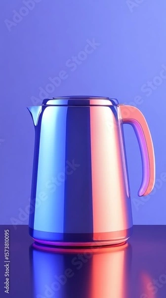 Obraz A silver tea kettle is sitting on a table