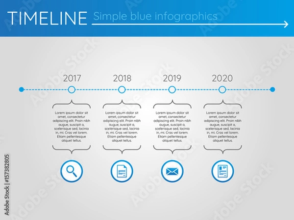Obraz Simple blue timeline 2, infographics vector
