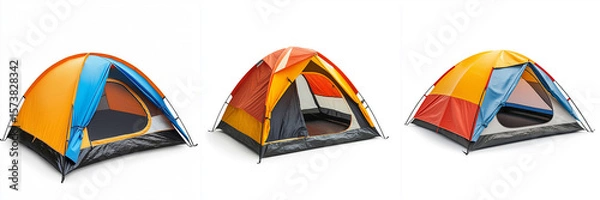 Obraz water-resistant camping tent in vibrant colors neatly