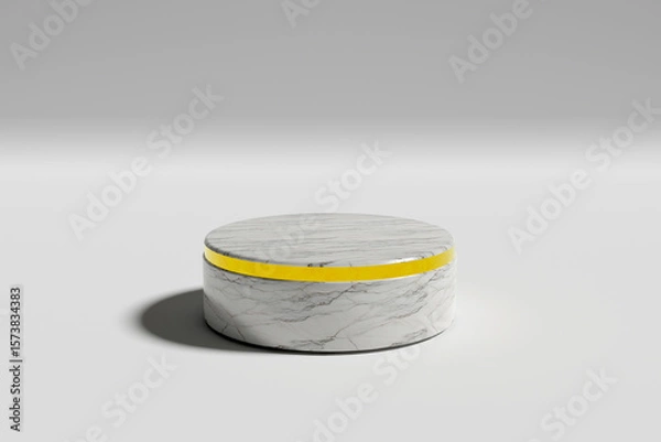 Fototapeta Luxury Marble Podium Display with Elegant Light and Shadow – 3D Rendering