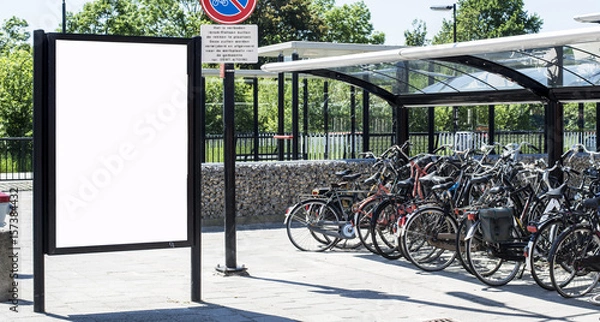 Fototapeta billboard mockup at trainstation