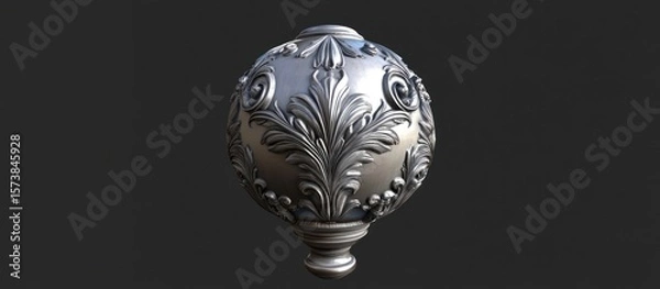 Fototapeta Elaborate ornamental sphere with refined floral design and intricate swirling motifs