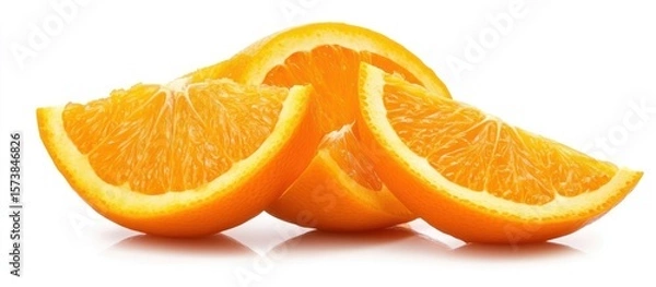 Fototapeta Invigorating citrus fruit: Slices of vibrant oranges cascade in harmonious arrangement