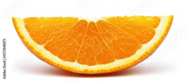 Fototapeta Vibrant orange slice showcasing citrus perfection on a pristine backdrop
