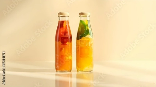 Fototapeta Juice Bottle Mock-Up - Two Bottles

