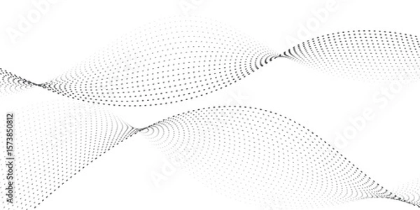 Fototapeta Abstract Waveform Dot Swirls on White