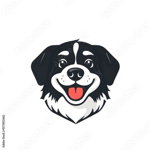 Fototapeta Adorable black Labrador puppy holding a bone and a heart, isolated on a white background