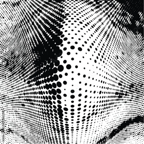 Fototapeta Grunge halftone dots pattern texture background
