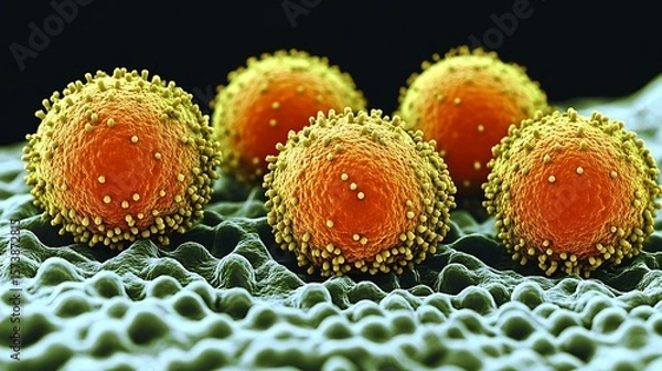 Fototapeta Close-up view of microscopic biological structures.