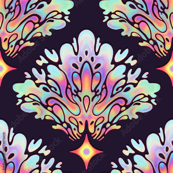 Fototapeta Rainbow Falling Star Seamless Pattern PNG