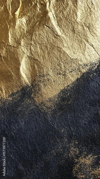 Fototapeta Textured Black and Gold Abstract Background for Artistic Designs