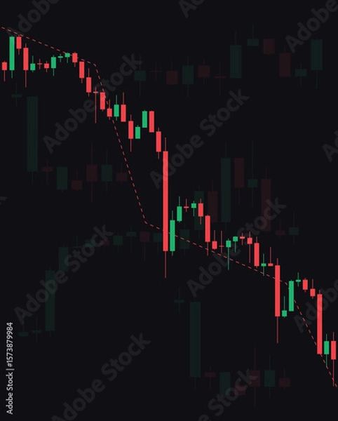 Fototapeta Background with Candlesticks, Stock Market, Trade, Signal, Graph, Diagram, Financial, Financial, Chart to Buy and Sell