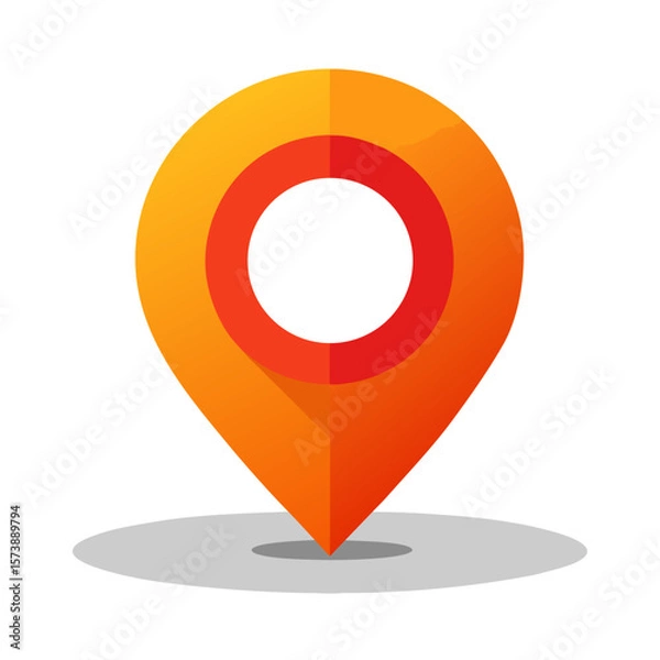 Obraz Glowing Location Pin With Shadow Vector