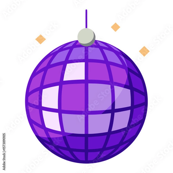 Obraz Purple Disco Ball With Reflections Vector