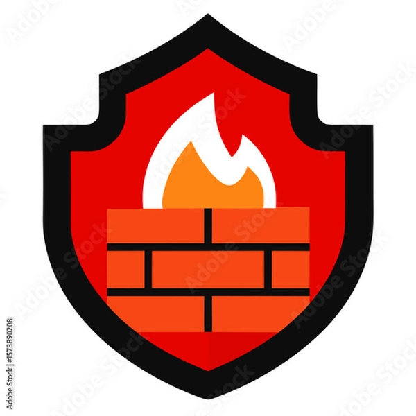 Obraz Shield With Firewall Protection Icon