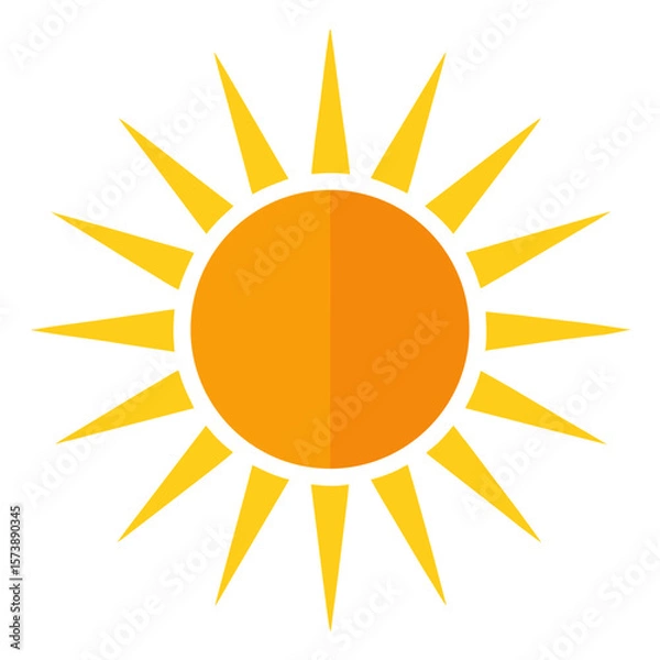 Obraz Sun With Rays Weather Icon Design