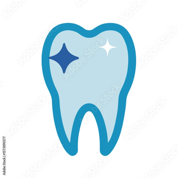 Obraz Clean Tooth With Shine Vector Graphic