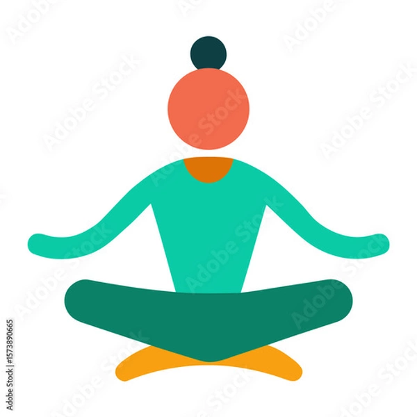 Obraz Meditation Pose Silhouette Vector Art