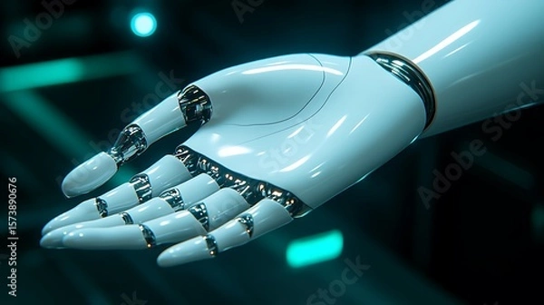 Fototapeta Close-up of a futuristic robotic hand.