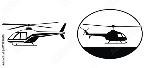 Fototapeta Vector art of a striking vector illustration presents a helicopter, symbolizing aviation, transportation, and technological advancement in flight