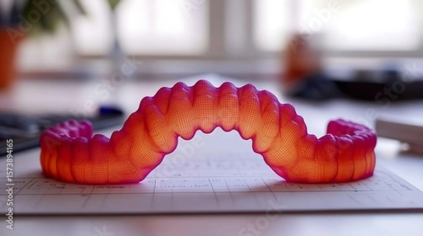 Fototapeta 3d printed object with a detailed, textured surface.