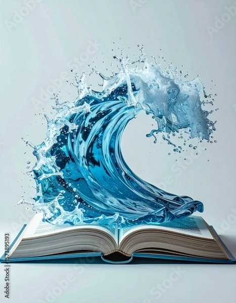 Obraz open book with water splash