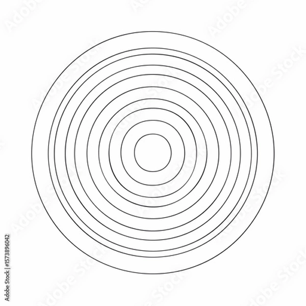 Fototapeta Concentric circles of varying sizes arranged within a white background, creating a target-like design.