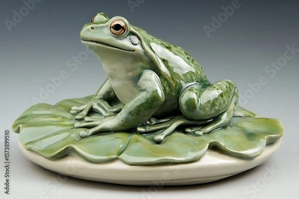 Fototapeta ceramic sculpture of frog