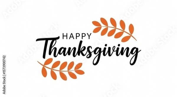 Fototapeta Thanksgiving Design: Elegant Fall Leaves & Script Typography